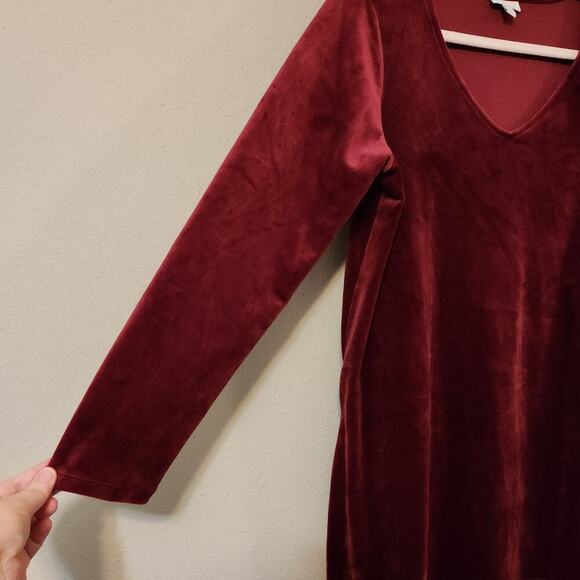Pure Jill Velvety V-Neck Burgundy Top Size Medium Petite‎ - Picture 4 of 10